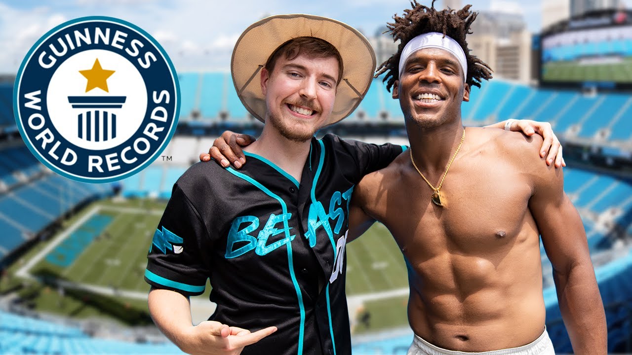 Breaking Dude Perfect's World Records with Mr Beast | Cam Newton Vlogs