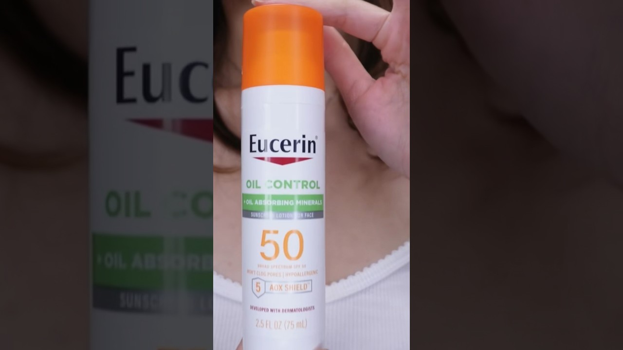 Eucerin Sun Oil Control SPF 50 Face Sunscreen Lotion with Oil Absorbing Minerals #skincare