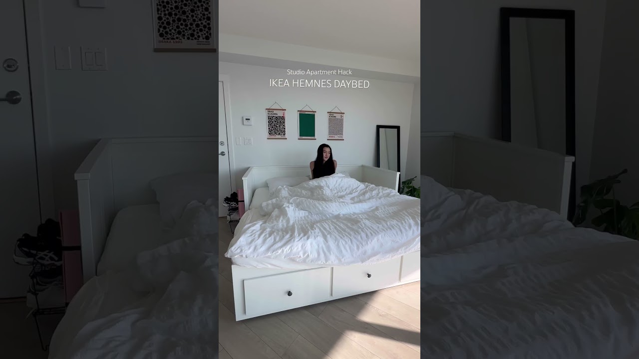 The perfect bed for a studio apartment. #ikeafurniture #studioapartment #ikea #apartment