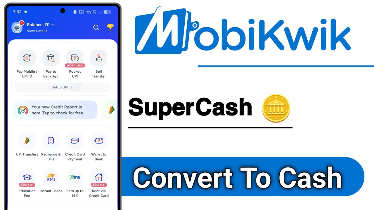 MobiKwik SuperCash Convert To Cash