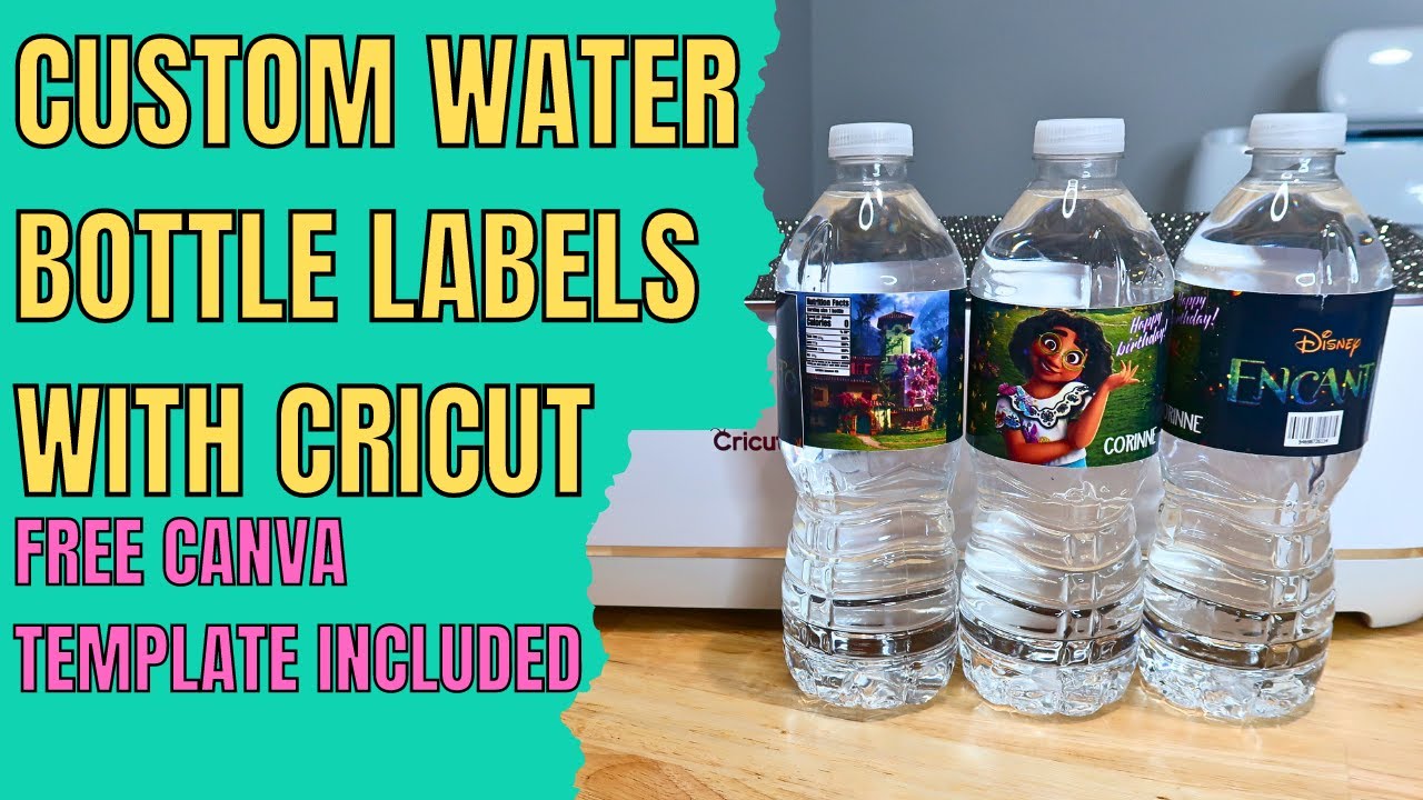 Custom water bottle labels with Cricut - Canva tutorial