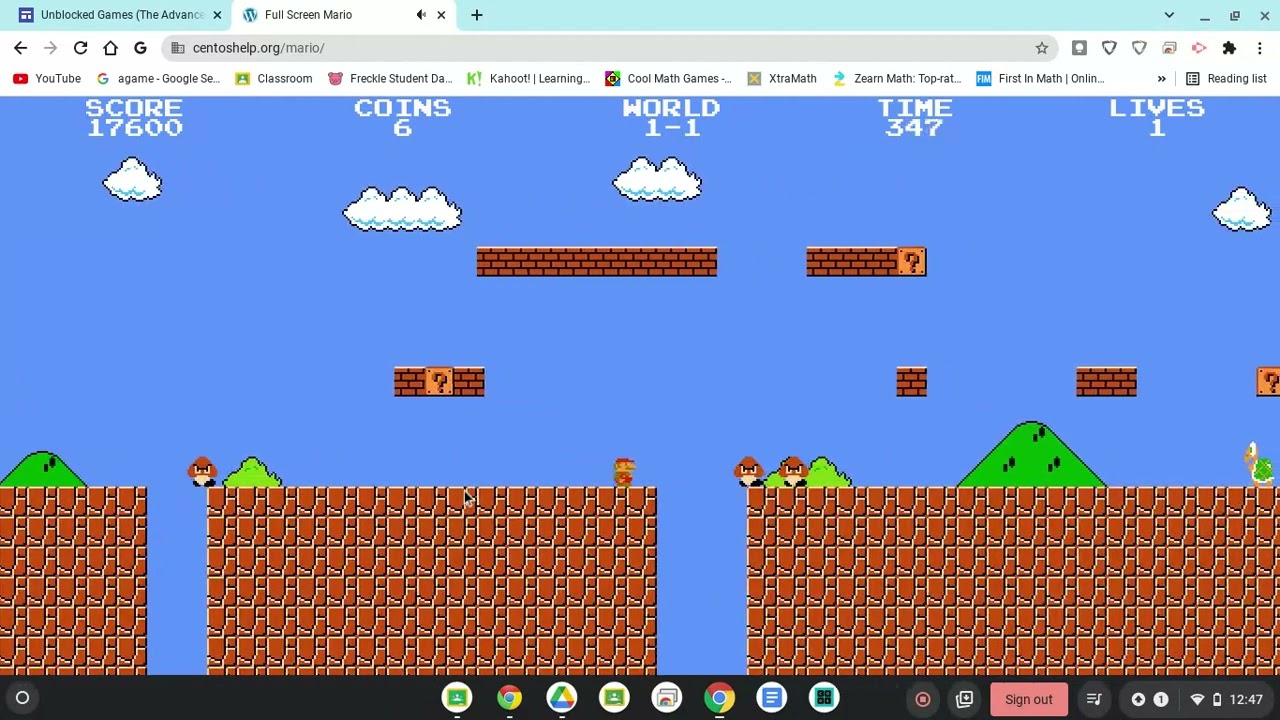 full screen mario