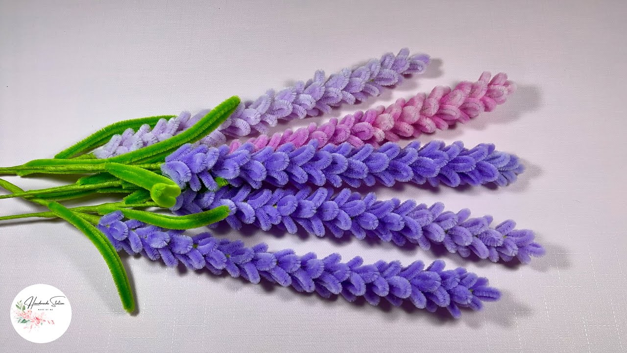 DIY Flower - How to make a Lavender with Pipe cleaner ( chenille ) #hmstation