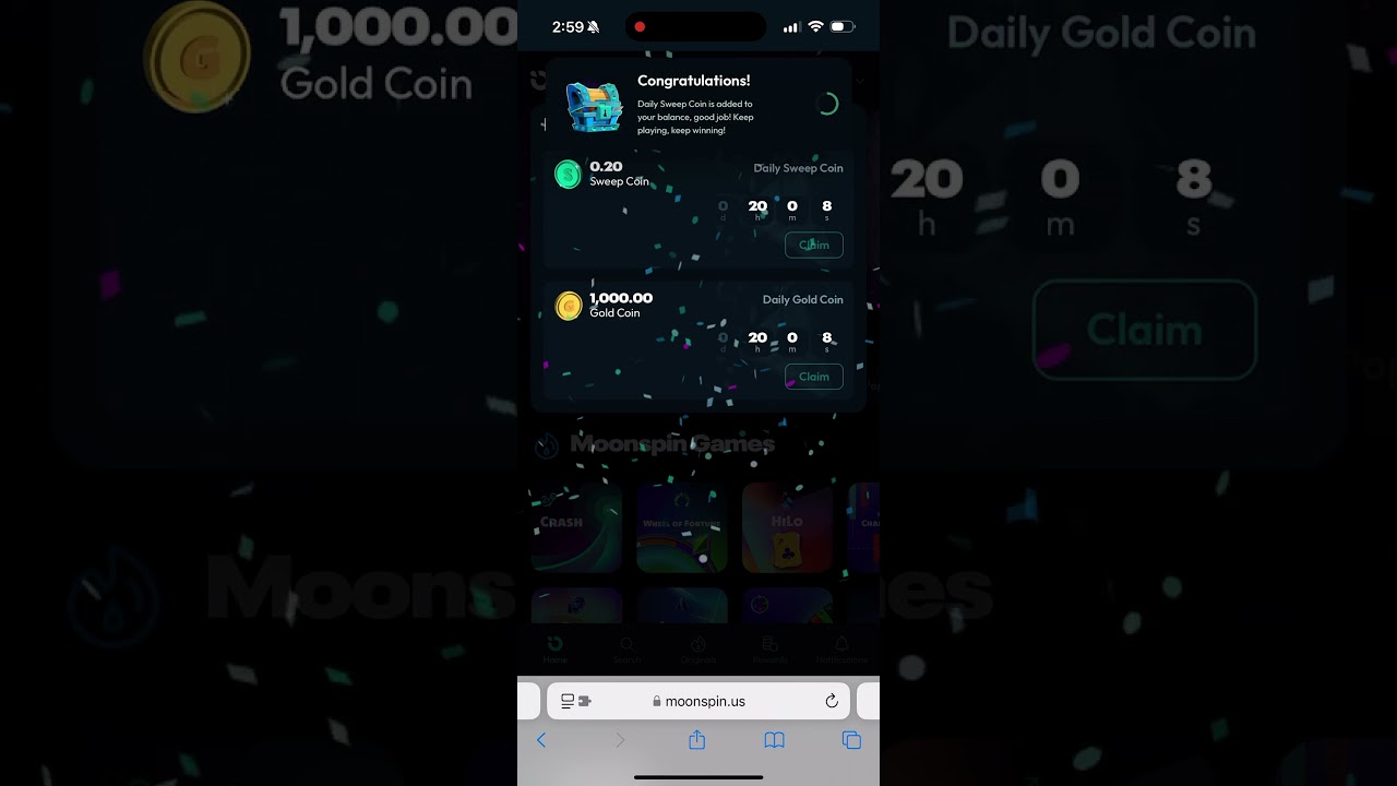 How to collect the Daily Login Bonus at Moonspin Casino