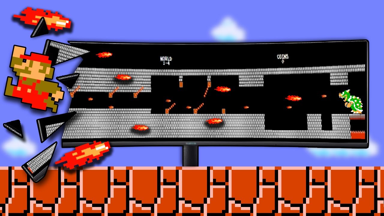 Full Screen Mario Bros. on an SUPER Ultra Wide Gaming Monitor - This is so cool!!!