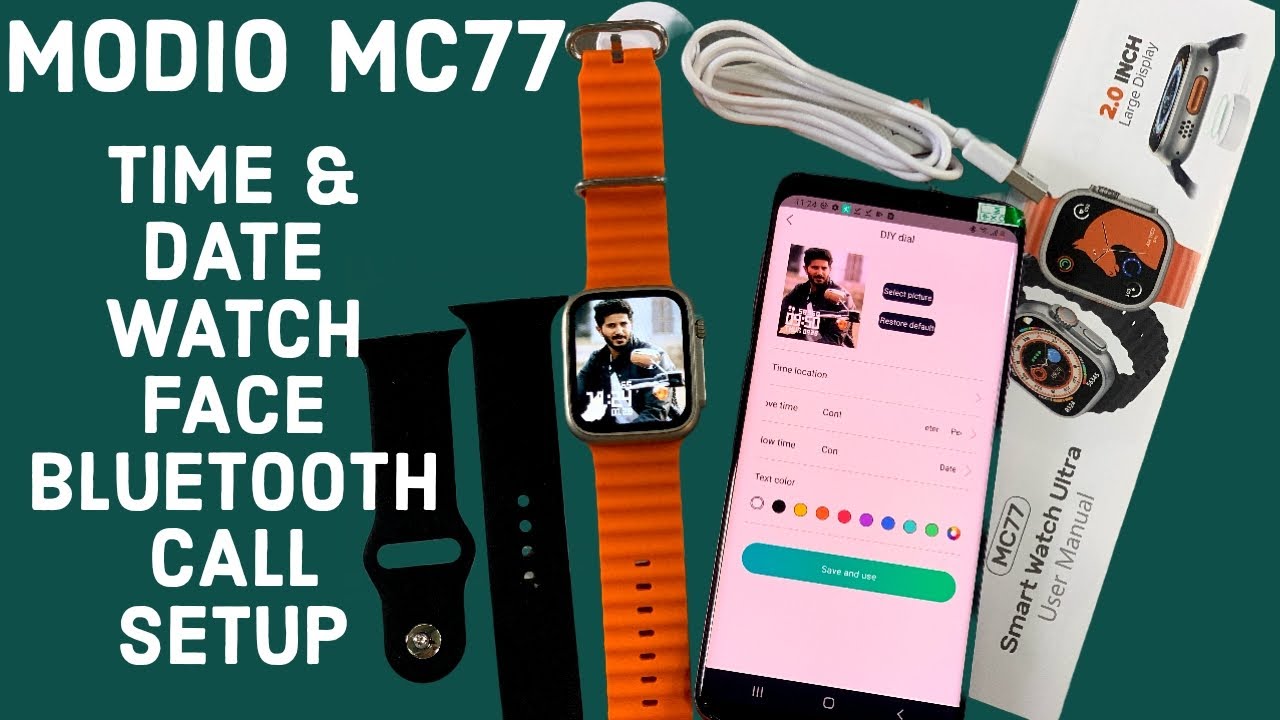 Modio MC77 ulra Smartwatch Time & Date Setup |Modio MC77 Ulra Smartwatch Bluetooth call setup