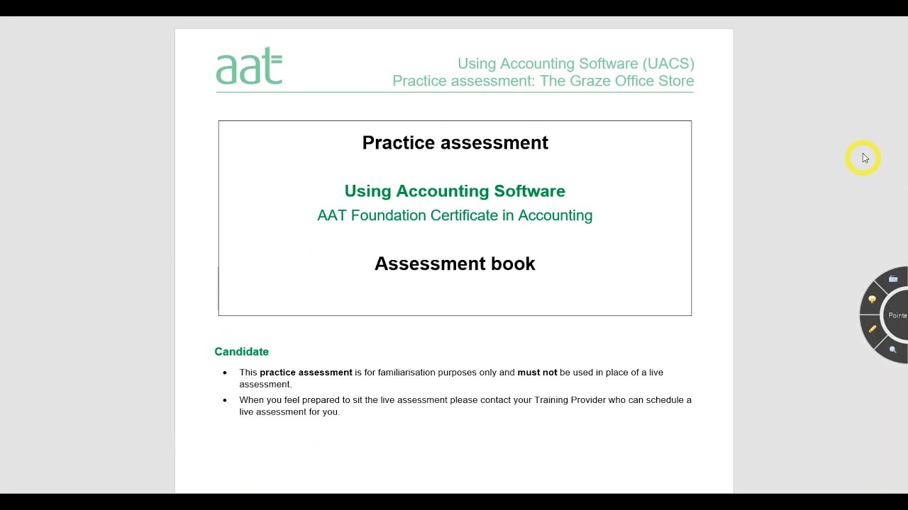 AAT Sample assessment UACS Graze Office Store  - Sage 50 walk through.