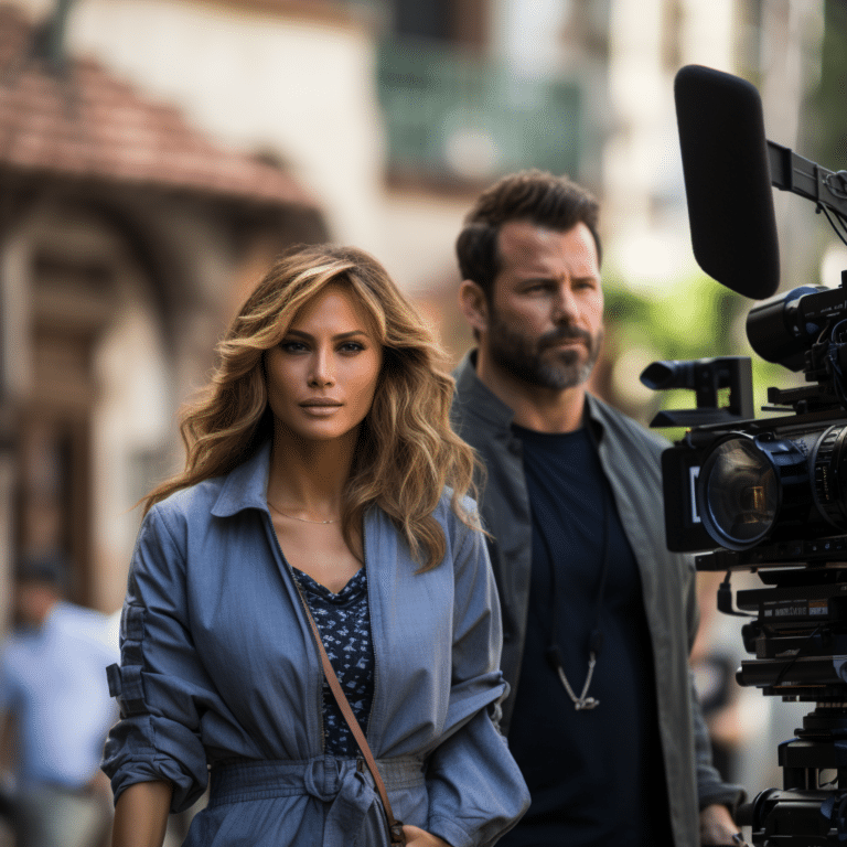 jennifer lopez with ben affleck and a video camera