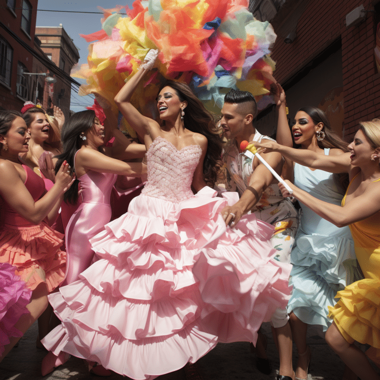 latina supermodels hitting a Pinata