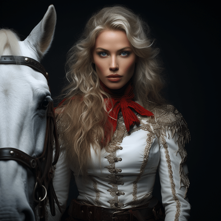female supermodels on man like a horse