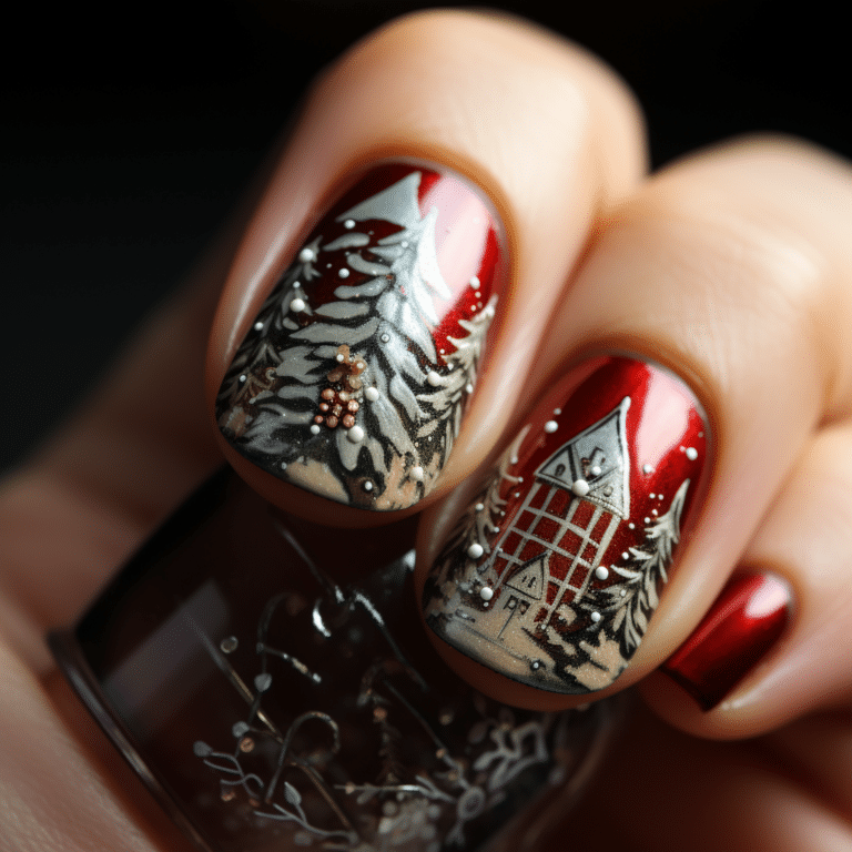french tip christmas nails