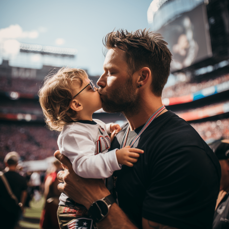 tom brady kissing his son