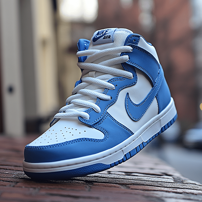 blue and white dunks