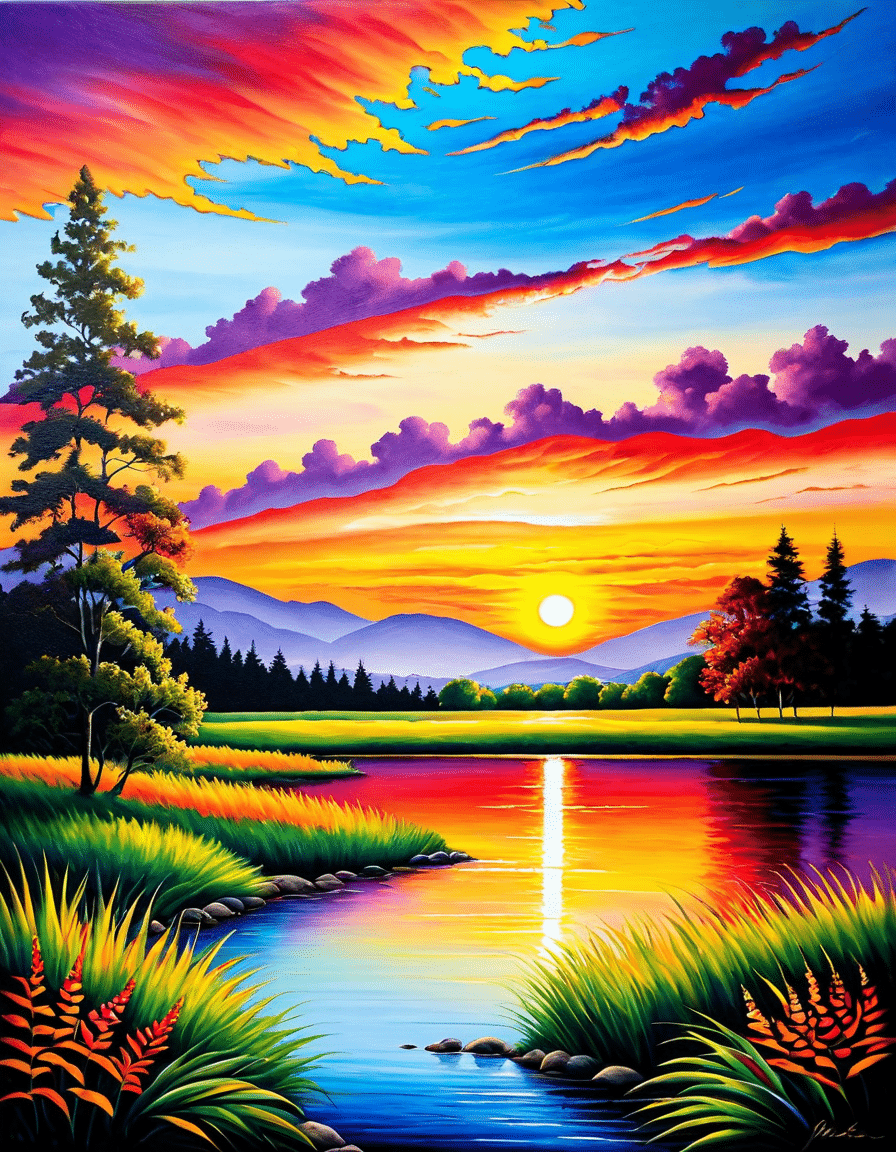 sunset painting