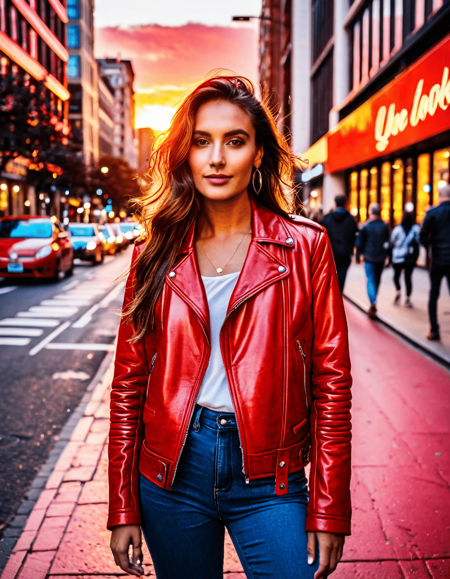 red leather jacket