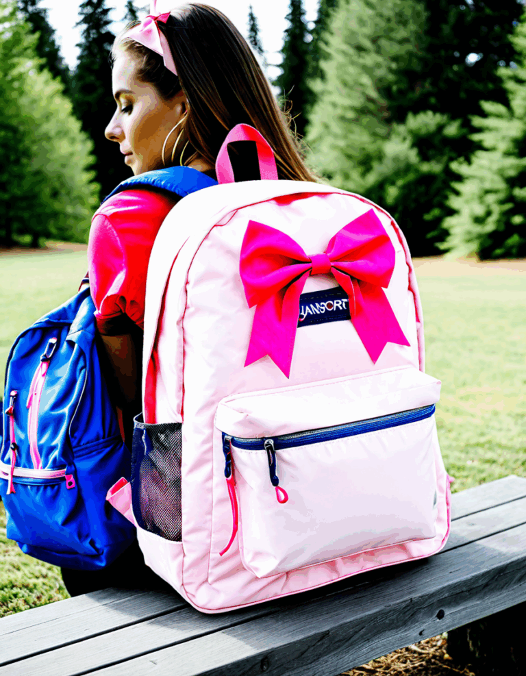 jansport pink bow backpack